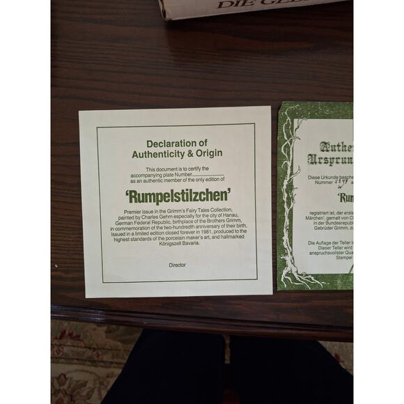 Konigszelt Bavaria collectible plate titled "Rumpelstilzchen" - Picture 5 of 6